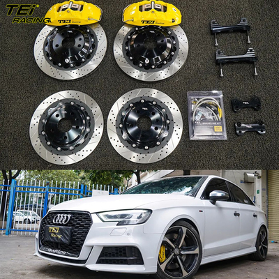 BBK Μπροστά 4 Pot Caliper 355x28mm Rotor και πίσω αναβάθμιση 330mm Rotor Big Brake Kit Αυτοκινητικό σύστημα πέδησης για Audi A3 17 ιντσών