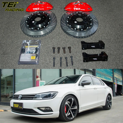 Μπροστά Μεγάλο Κιτ Φρένων 4 Πιστόν Caliper με 355x28mm Rotor BBK αυτόματο σύστημα φρένων για Volkswagen Lamando 16 ιντσών Ρίμ αυτοκινήτου